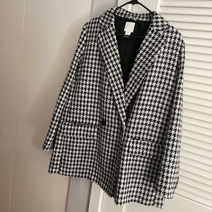 H&M Black White Check blazer